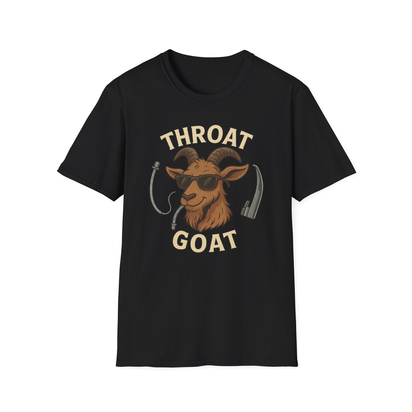 Throat Goat Unisex Softstyle T-Shirt, Funny Graphic Tee, Gift for Goat Lovers, Humor Shirt, Casual Wear, Birthday Gift