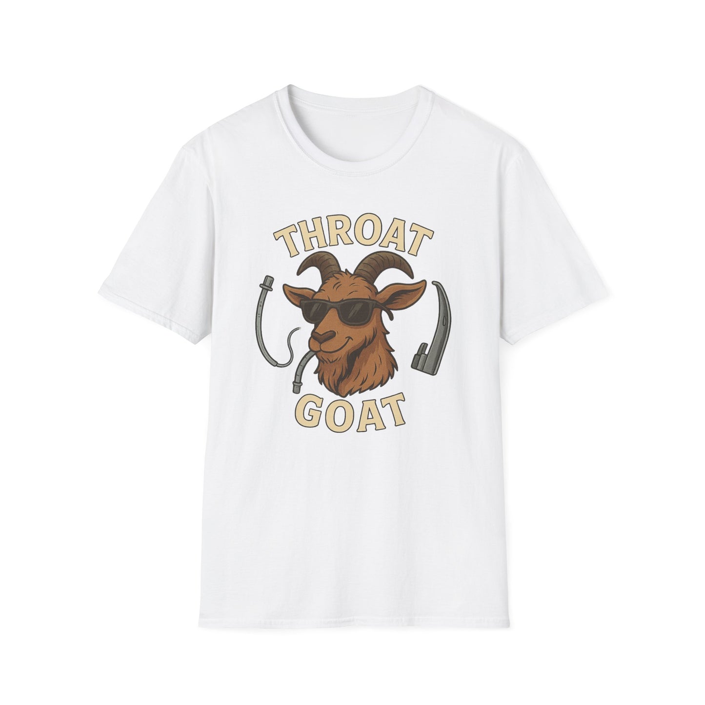 Throat Goat Unisex Softstyle T-Shirt, Funny Graphic Tee, Gift for Goat Lovers, Humor Shirt, Casual Wear, Birthday Gift