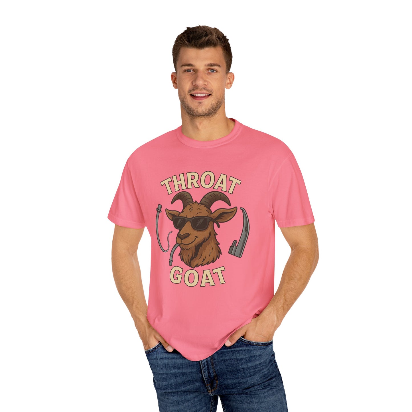 Throat Goat Unisex Softstyle T-Shirt, Funny Graphic Tee, Gift for Goat Lovers, Humor Shirt, Casual Wear, Birthday Gift