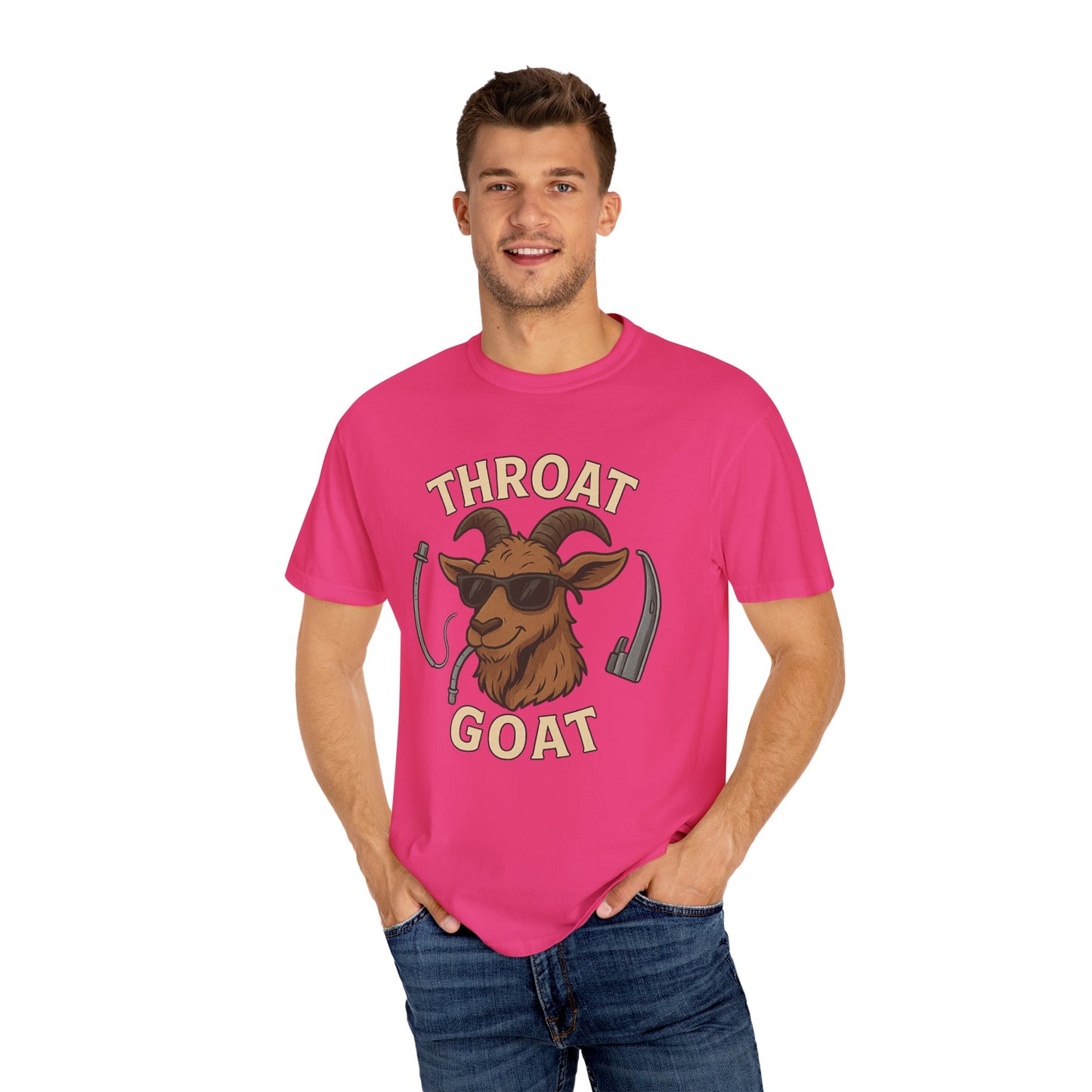Throat Goat Unisex Softstyle T-Shirt, Funny Graphic Tee, Gift for Goat Lovers, Humor Shirt, Casual Wear, Birthday Gift