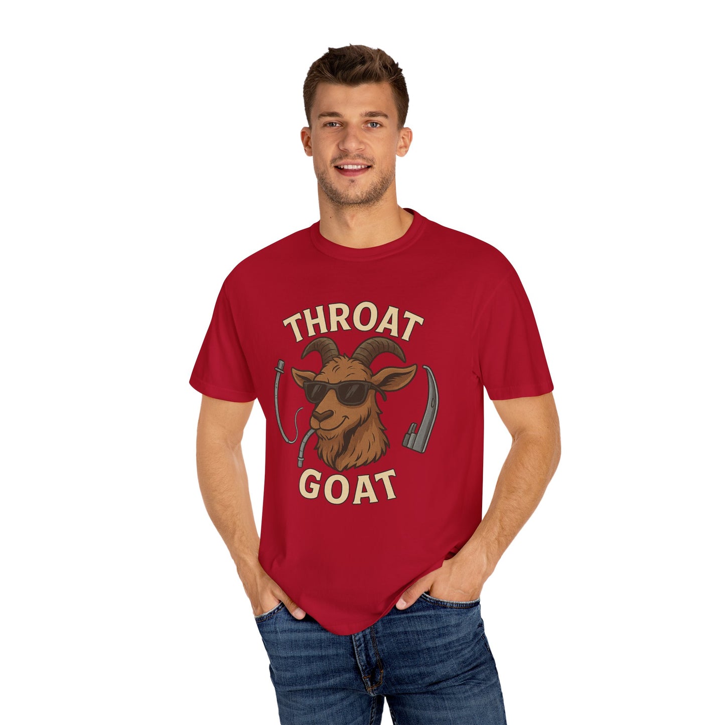 Throat Goat Unisex Softstyle T-Shirt, Funny Graphic Tee, Gift for Goat Lovers, Humor Shirt, Casual Wear, Birthday Gift