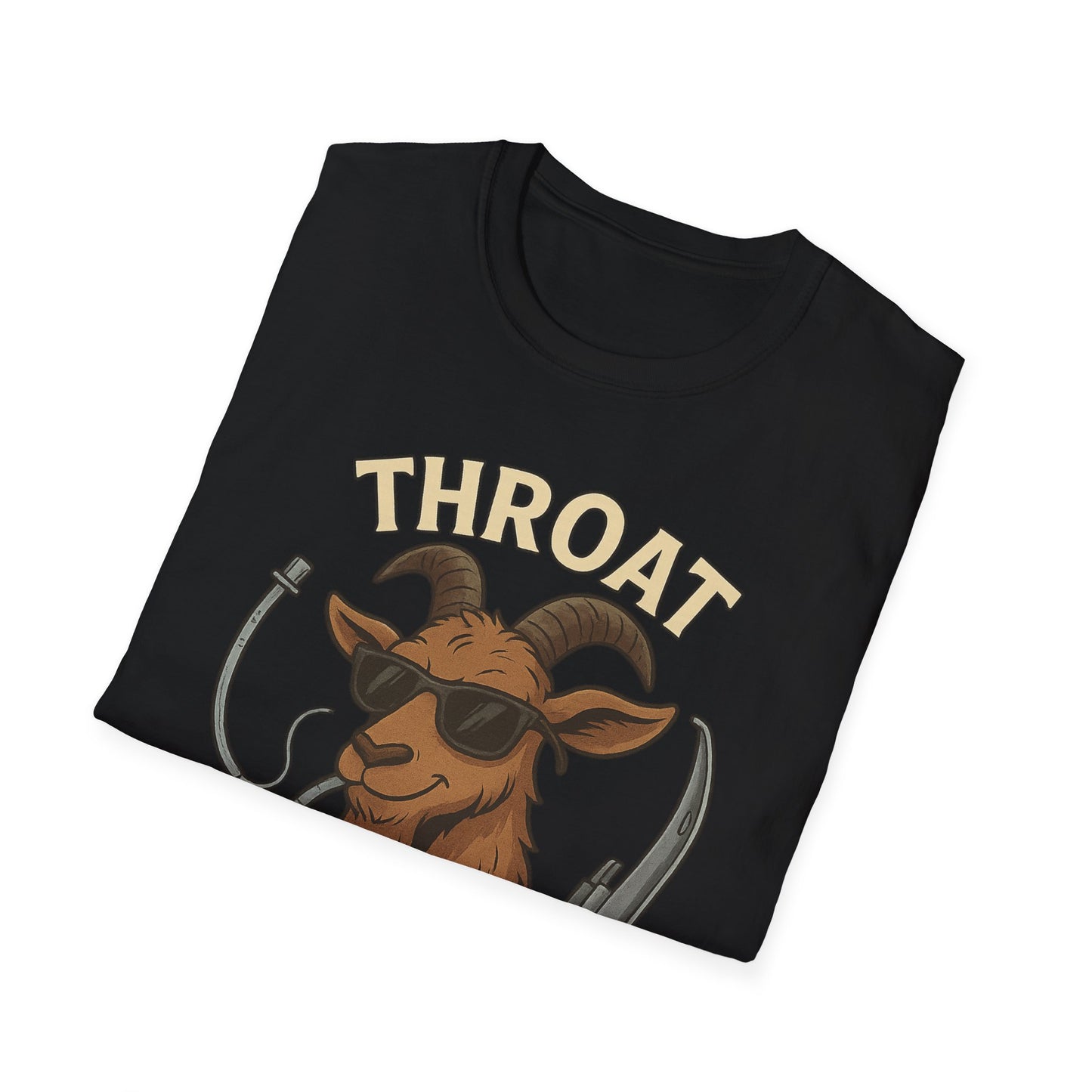Throat Goat Unisex Softstyle T-Shirt, Funny Graphic Tee, Gift for Goat Lovers, Humor Shirt, Casual Wear, Birthday Gift