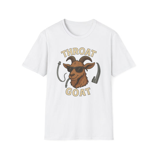 Throat Goat Unisex Softstyle T-Shirt, Funny Graphic Tee, Gift for Goat Lovers, Humor Shirt, Casual Wear, Birthday Gift