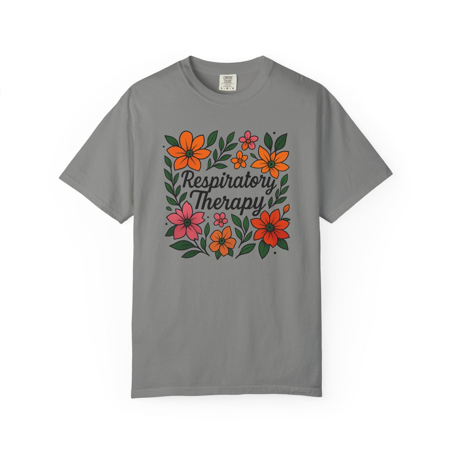 Floral Respiratory Therapy T-Shirt, Medical Profession Apparel, Nurse Gift, Healing Spirit Tee, Wellness Gift, Botanical Tee