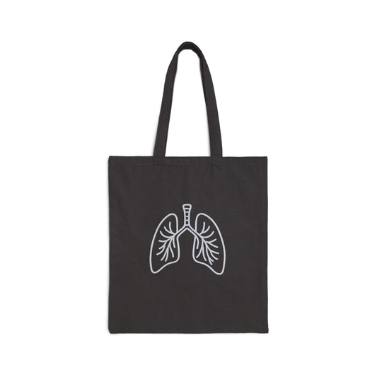 Lung Design Cotton Canvas Tote Bag for Eco-Friendly Shopping, Gym, Beach, Work, or Gifts